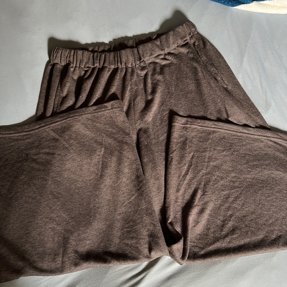Z Avenue USA, XL wide leg elastic waist pant, charcoal colored